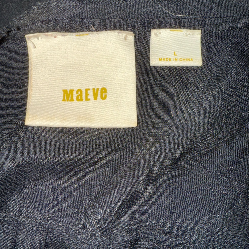 Anthropologie Maeve black sleeveless pin tuck lightweight button down shirt L - Picture 8 of 8